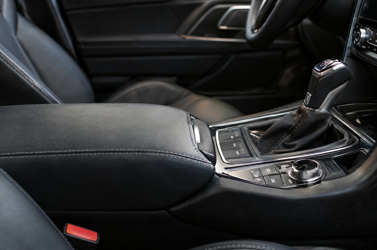 Console leather trim: Seam detail · Motenza, Hollywood FL