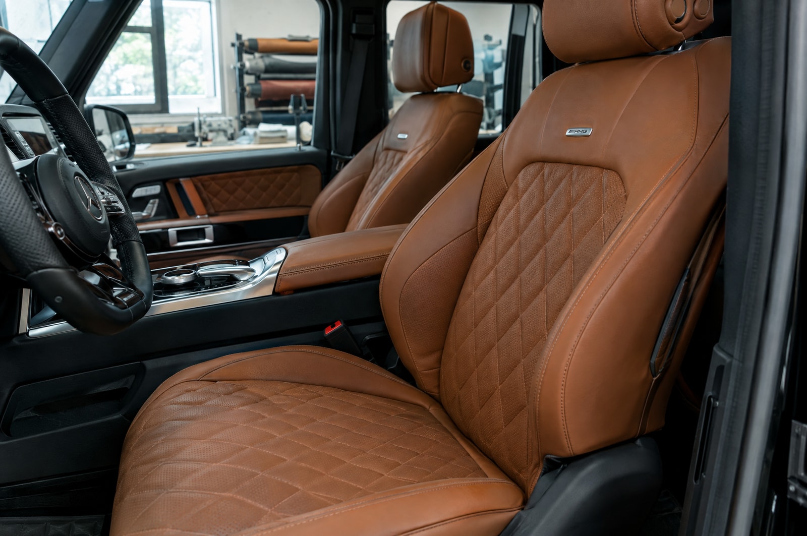 G-Class cognac interior: Fit and finish · Motenza, Hollywood FL