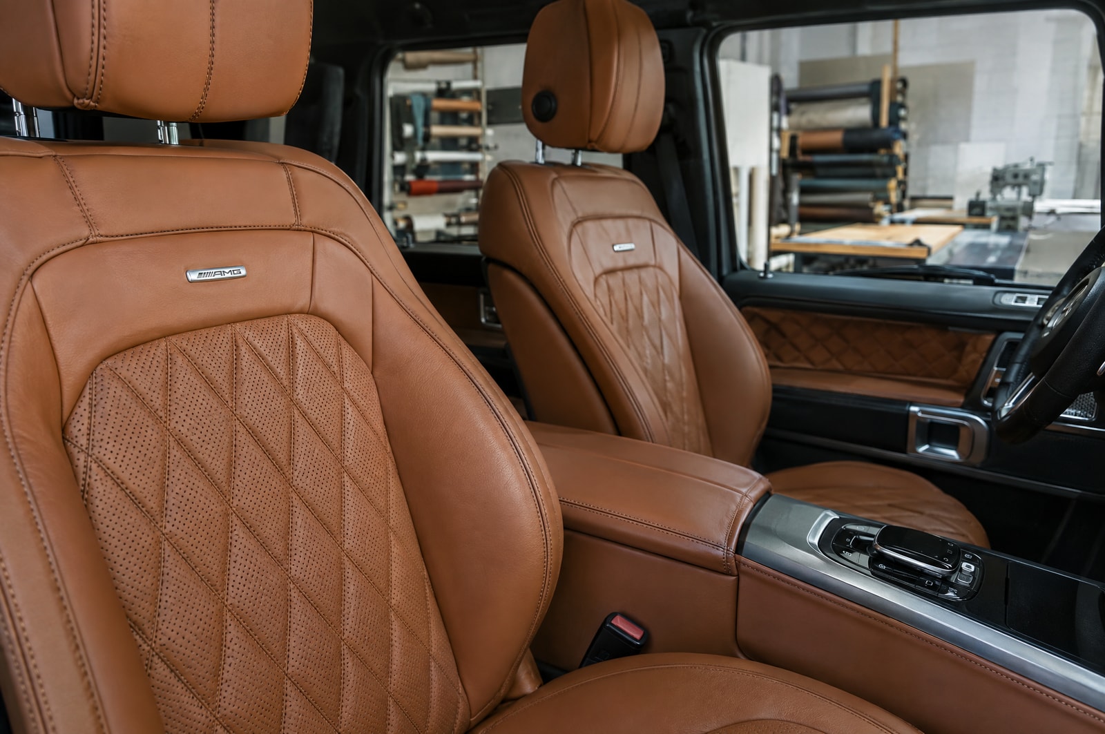 G-Class cognac interior: Material texture · Motenza, Hollywood FL