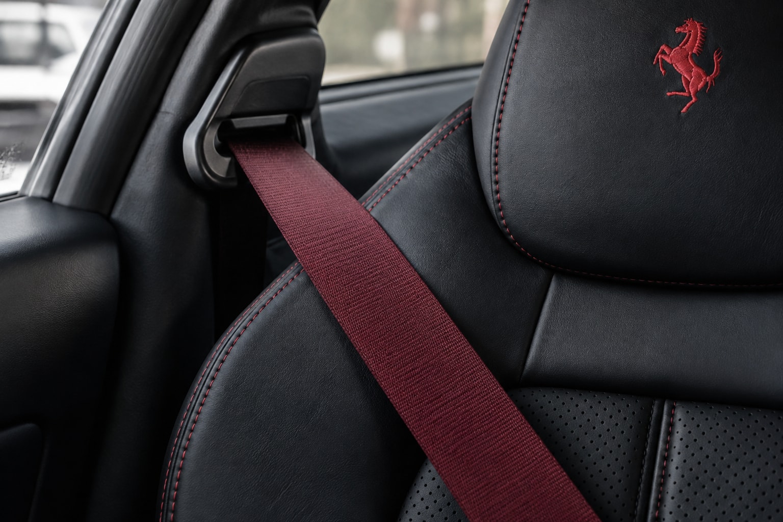 Coloured seat belt detail: Material texture · Motenza, Hollywood FL