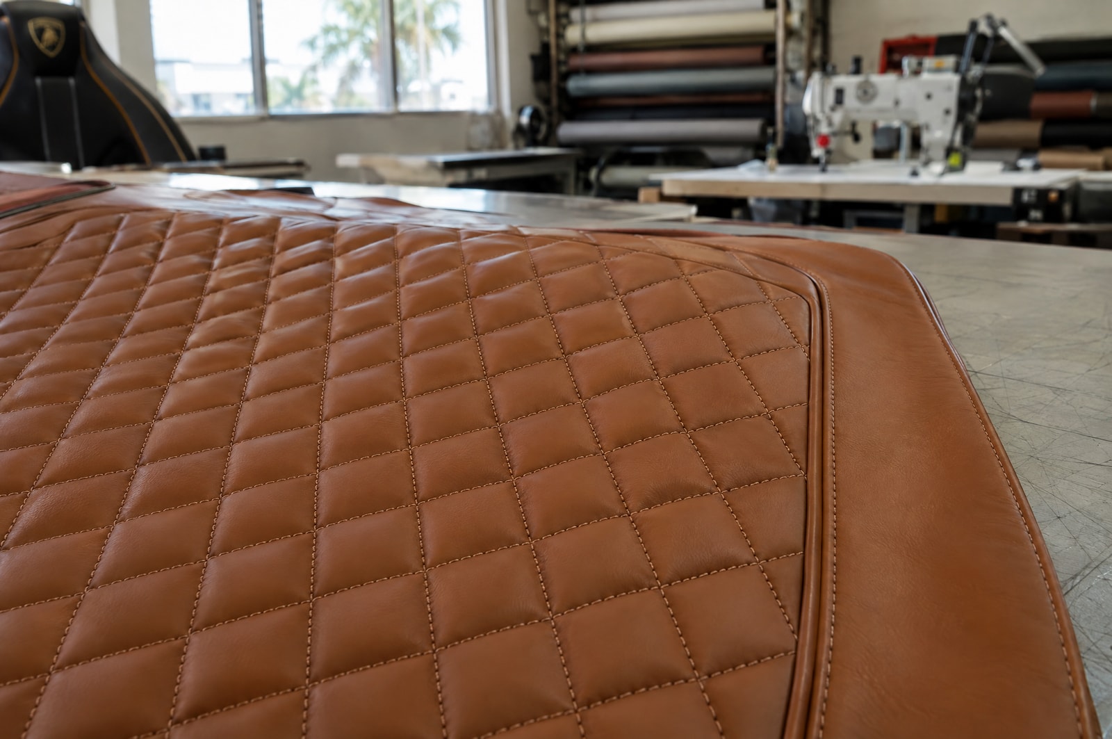 Diamond upholstery stitching: Seam detail · Motenza, Hollywood FL